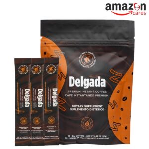Delgada Instant Coffee - Premium Garcinia Cambogia and Ganoderma, Rich Bold Taste - 30 Sachets