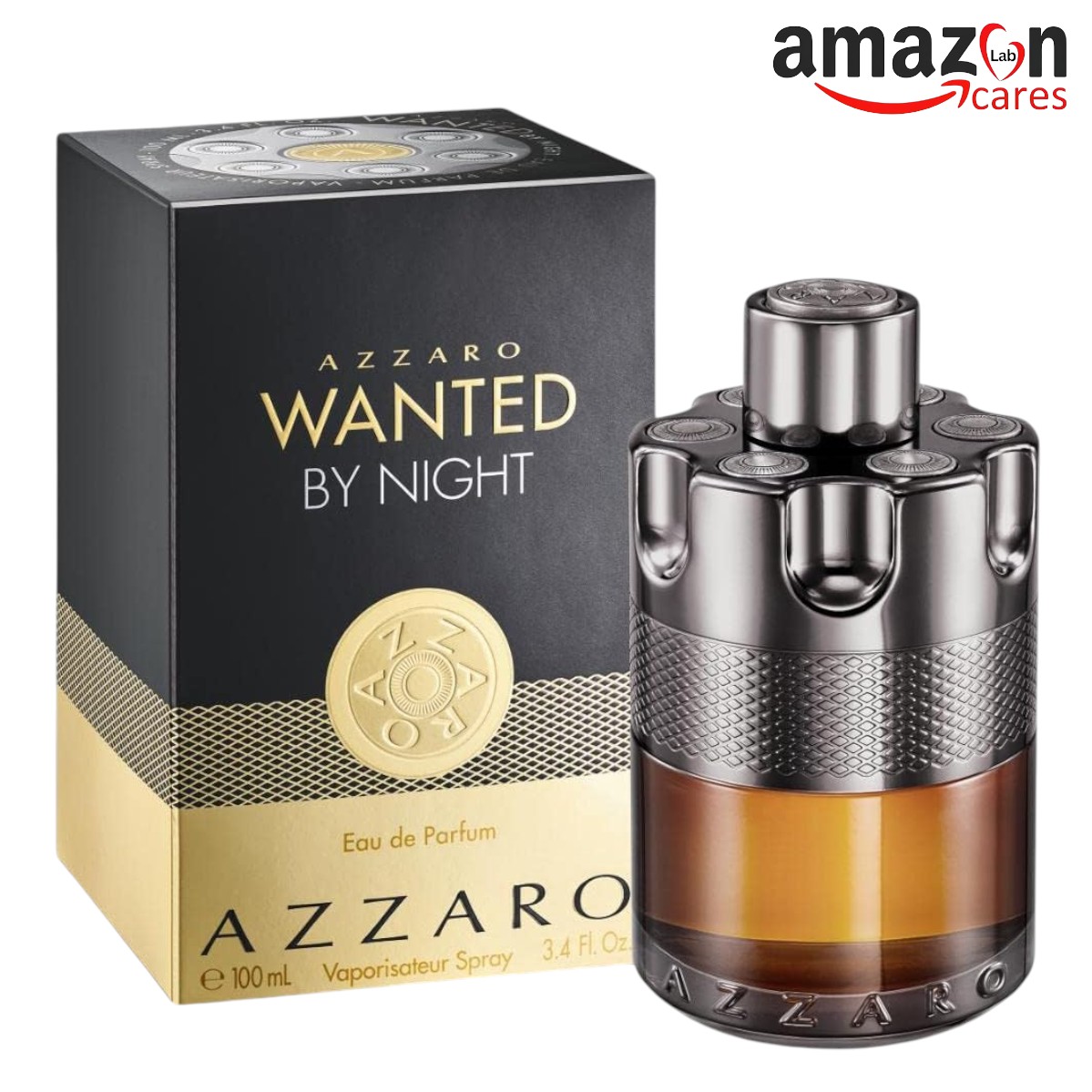 Azzaro Wanted Night Parfum Spray for Men – Woody Spicy Night Cologne, 3.4oz