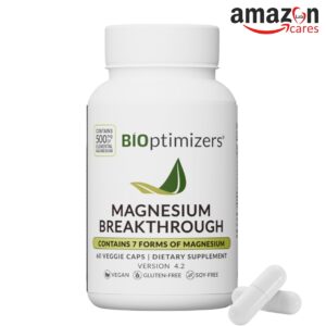 BIOptimizers Magnesium Breakthrough Supplement with 500mg - 60 Capsules