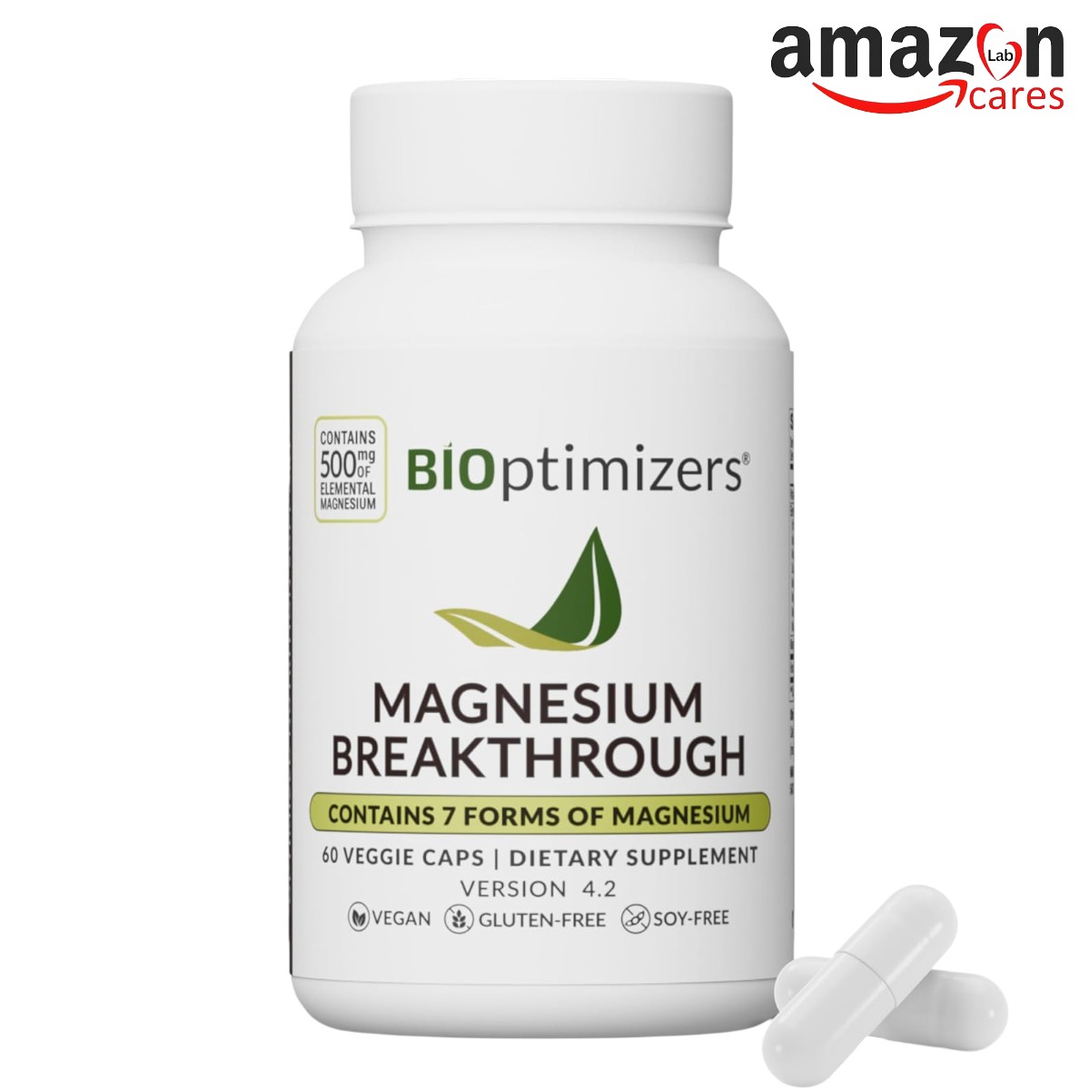 BIOptimizers Magnesium Breakthrough Supplement with 500mg - 60 Capsules