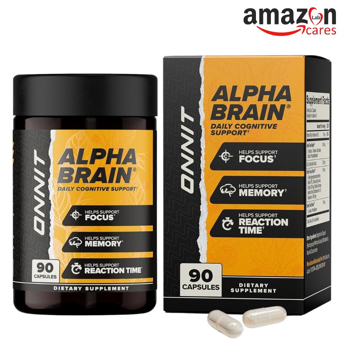 ONNIT Alpha Brain (R) Nootropic Brain Supplement for Men and Women - 90 Count