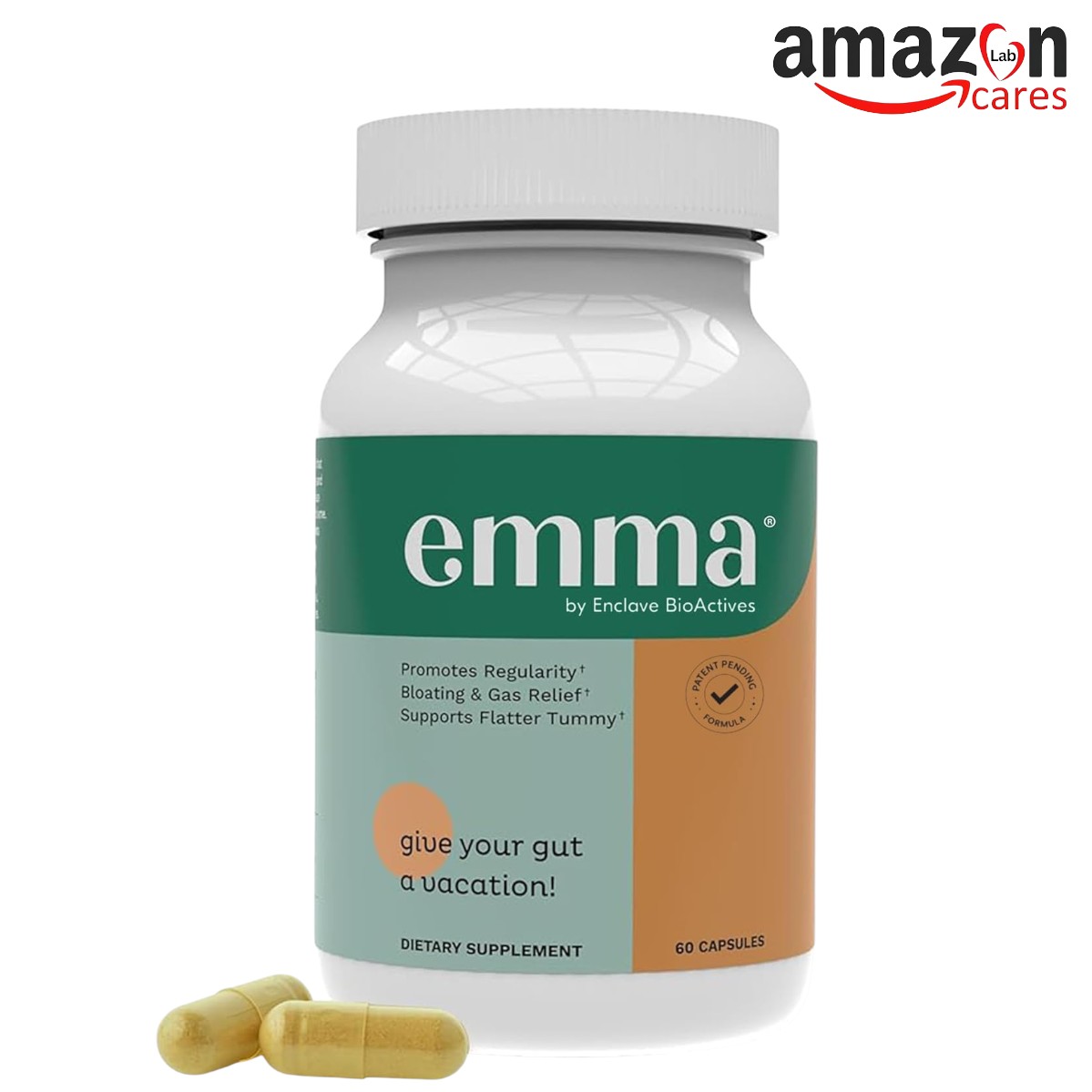 Emma Gut Health - Gas and Bloating Relief, Constipation, Leaky Gut Repair - Gut Cleanse & Restore Digestion - 60 Capsules