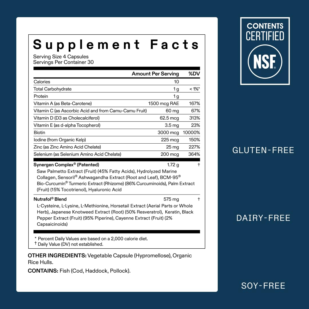 Nutrafol Men's Hair Growth Supplements, Clinically Tested for Visibly Thicker Hair and Scalp Coverage, - 1 Month Supply - Image 8