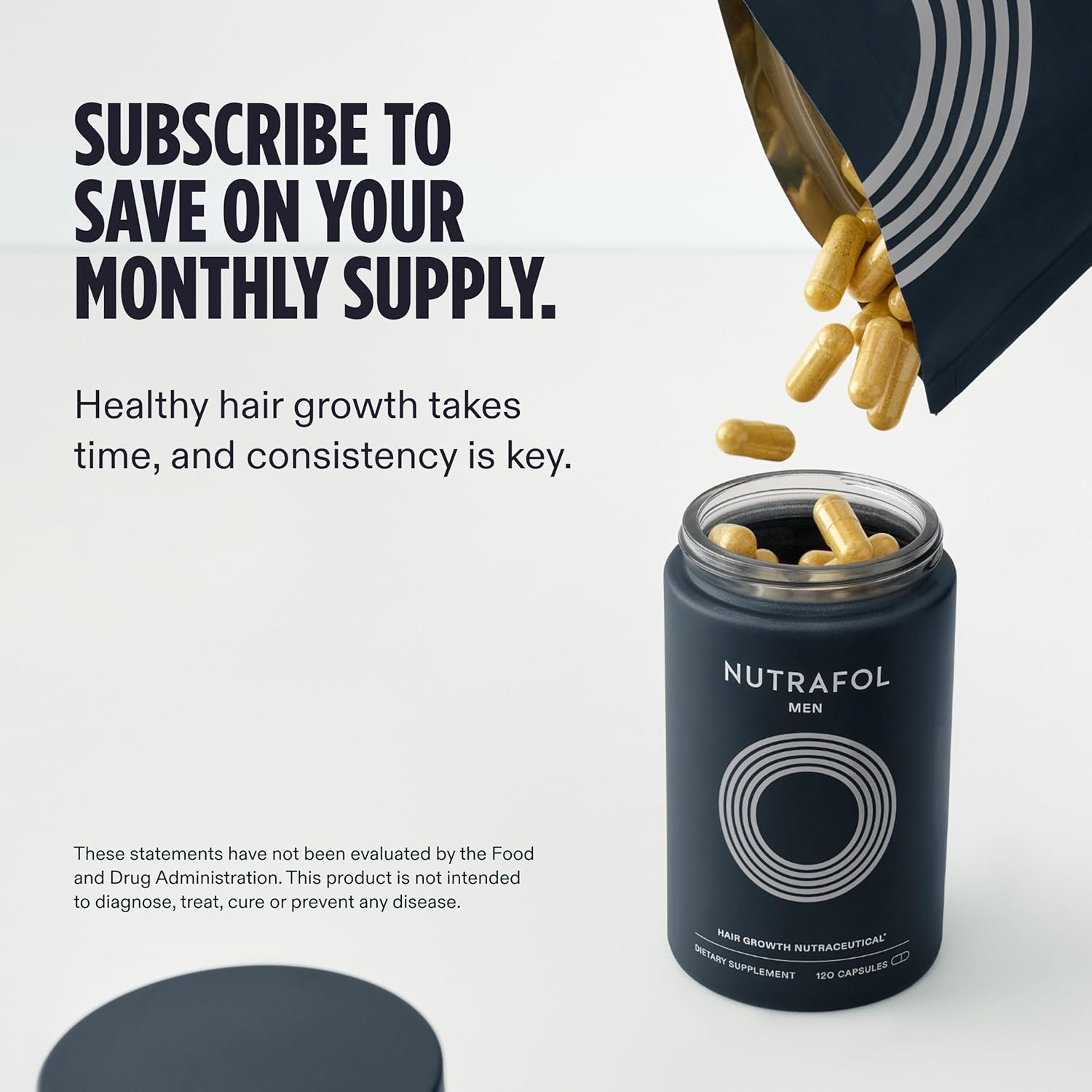 Nutrafol Men's Hair Growth Supplements, Clinically Tested for Visibly Thicker Hair and Scalp Coverage, - 1 Month Supply - Image 6