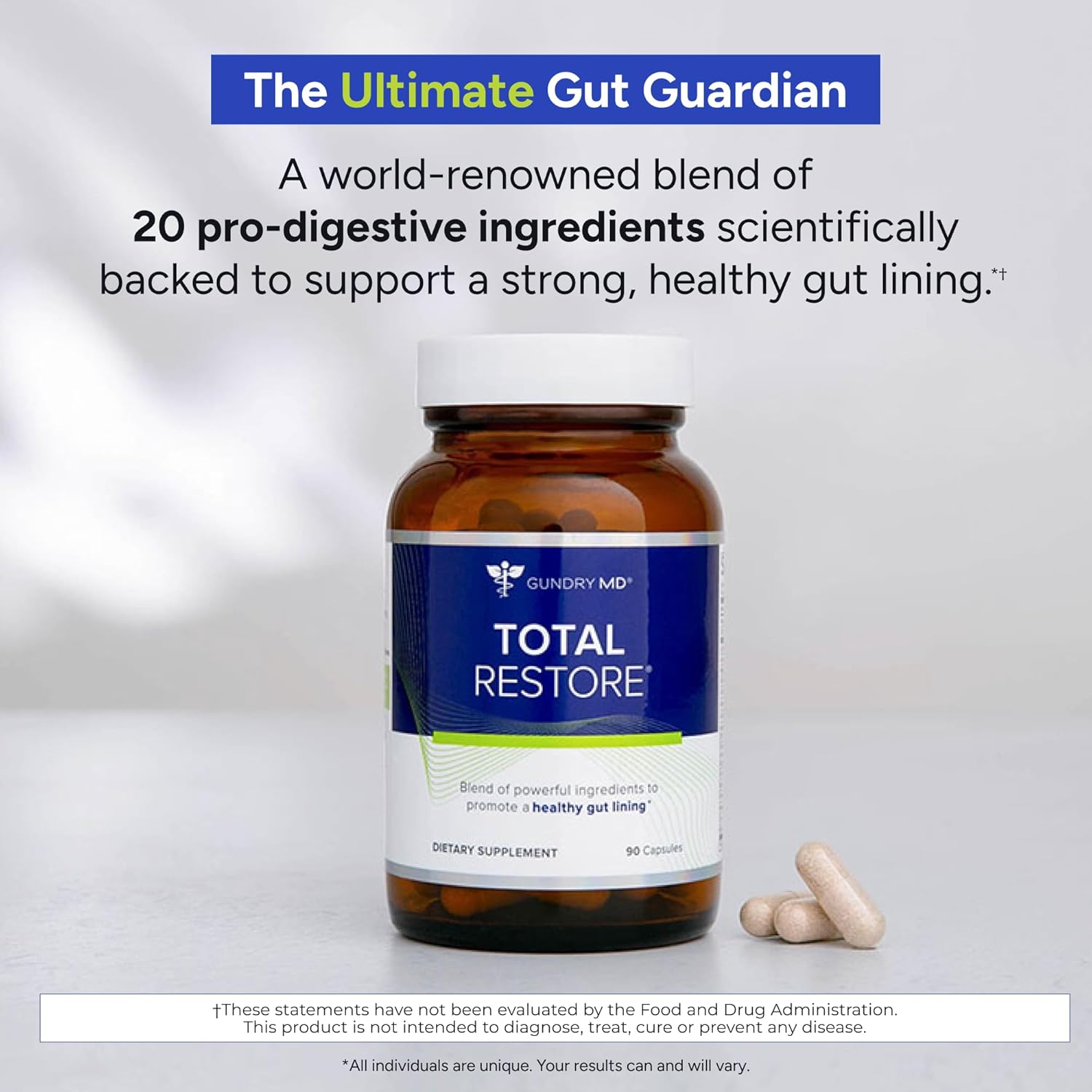 Gundry MD Total Restore Gut Lining Support, Digestive Supplement - 90 Capsules - Image 3